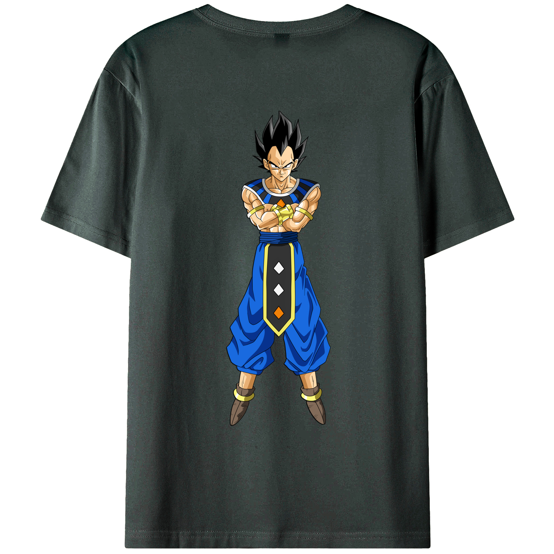 （画像用） ドラゴンボール ベジータ四世（Bejīta Yonsei）DRAGON BALL Vegeta IV 綿100％ メンズ半袖Tシャツ（バックプリント） 通気性